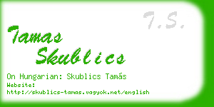 tamas skublics business card